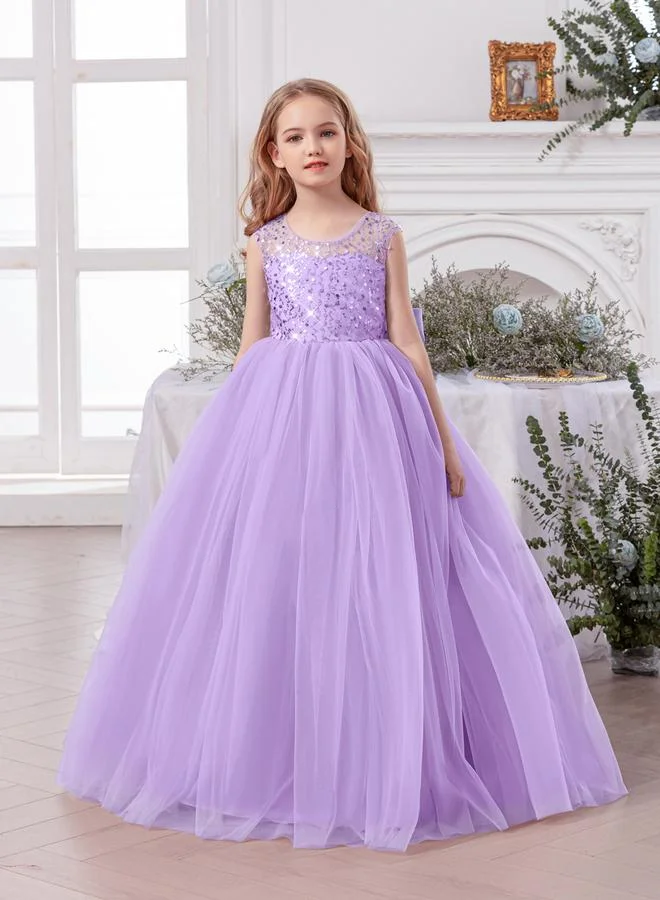 تايك تو فستان طويل بناتي مزين وبلا أكمام